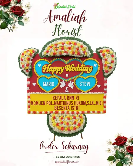 Papan Bunga Pernikahan Dwi Kora